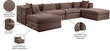 Newport Brown 152" Chenille Fabric Upholstered 6-Piece Modular Sectional - Ornate Home