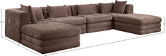 Newport Brown 152" Chenille Fabric Upholstered 6-Piece Modular Sectional - Ornate Home