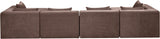 Newport Brown 152" Chenille Fabric Upholstered 6-Piece Modular Sectional - Ornate Home
