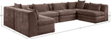 Newport Brown 152" Chenille Fabric Upholstered 6-Piece Modular Sectional - Ornate Home