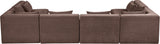 Newport Brown 152" Chenille Fabric Upholstered 6-Piece Modular Sectional - Ornate Home