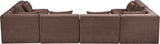 Newport Brown 152" Chenille Fabric Upholstered 6-Piece U Shaped Modular Sectional - Ornate Home