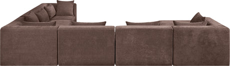 Newport Brown 152" Chenille Fabric Upholstered 7-Piece Modular Sectional - Ornate Home