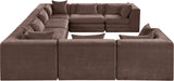 Newport Brown 152" Chenille Fabric Upholstered 8-Piece Modular Sectional - Ornate Home