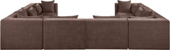 Newport Brown 152" Chenille Fabric Upholstered 8-Piece Modular Sectional - Ornate Home