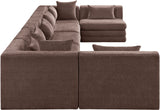 Newport Brown 190" Chenille Fabric Upholstered 7-Piece Modular Sectional - Ornate Home