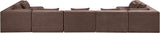Newport Brown 190" Chenille Fabric Upholstered 7-Piece Modular Sectional - Ornate Home