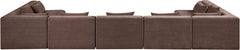 Newport Brown 190" Chenille Fabric Upholstered 7-Piece Modular Sectional - Ornate Home