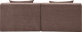 Newport Brown 76" Chenille Fabric Upholstered 2-Piece Armless Modular Loveseat - Ornate Home