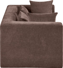 Newport Brown 76" Chenille Fabric Upholstered 2-Piece Modular Loveseat - Ornate Home