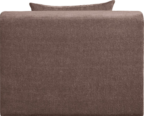 Newport Brown Fabric Upholstered Modular Armless Chair - Ornate Home