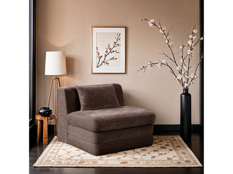 Newport Brown Fabric Upholstered Modular Armless Chair - Ornate Home