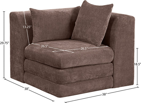 Newport Brown Fabric Upholstered Modular Corner Chair - Ornate Home