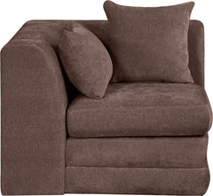 Newport Brown Fabric Upholstered Modular Corner Chair - Ornate Home