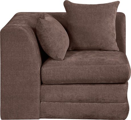 Newport Brown Fabric Upholstered Modular Corner Chair - Ornate Home