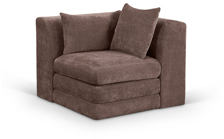 Newport Brown Fabric Upholstered Modular Corner Chair - Ornate Home