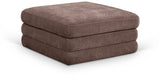 Newport Brown Fabric Upholstered Modular Ottoman - Ornate Home
