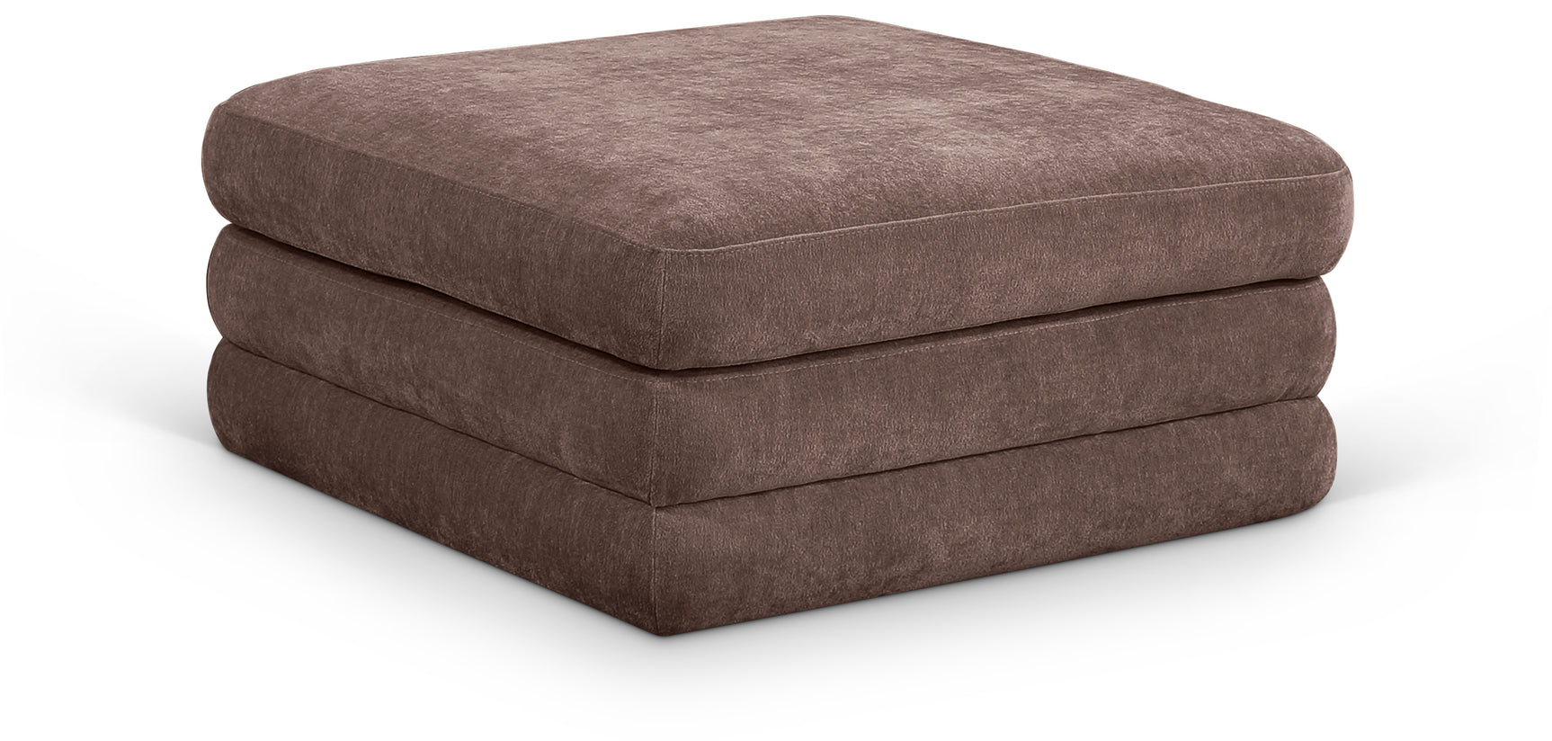 Newport Brown Fabric Upholstered Modular Ottoman - Ornate Home