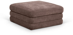 Newport Brown Fabric Upholstered Modular Ottoman - Ornate Home