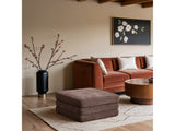 Newport Brown Fabric Upholstered Modular Ottoman - Ornate Home