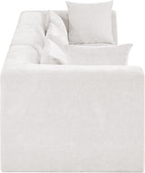 Newport Cream 114" Chenille Fabric Upholstered 3-Piece Modular Sofa - Ornate Home