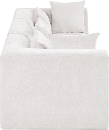 Newport Cream 114" Chenille Fabric Upholstered 3-Piece Modular Sofa - Ornate Home