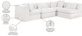 Newport Cream 114" Chenille Fabric Upholstered 4-Piece L Shaped Modular Sectional - Ornate Home