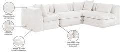 Newport Cream 114" Chenille Fabric Upholstered 4-Piece L Shaped Modular Sectional - Ornate Home