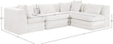 Newport Cream 114" Chenille Fabric Upholstered 4-Piece L Shaped Modular Sectional - Ornate Home