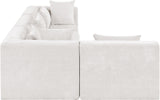 Newport Cream 114" Chenille Fabric Upholstered 4-Piece L Shaped Modular Sectional - Ornate Home