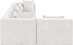 Newport Cream 114" Chenille Fabric Upholstered 4-Piece L Shaped Modular Sectional - Ornate Home