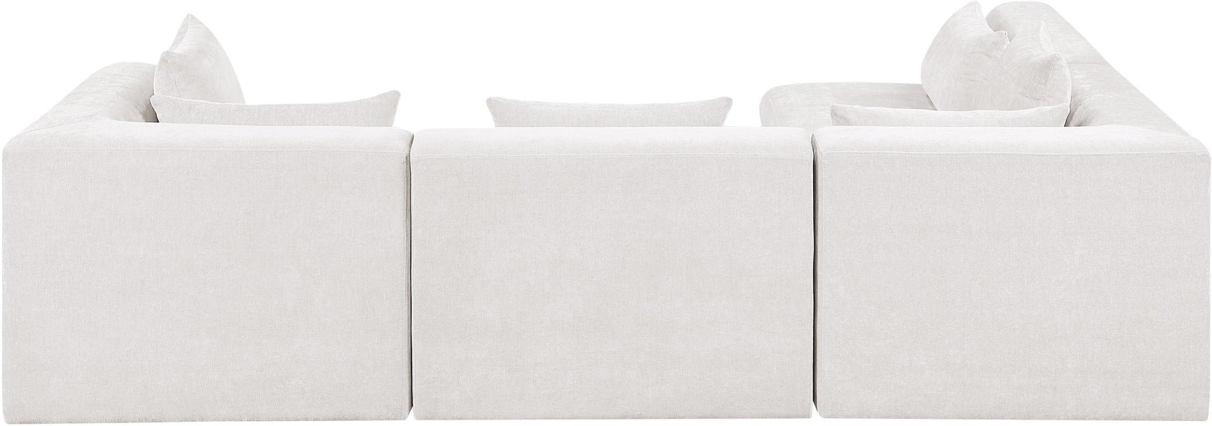 Newport Cream 114" Chenille Fabric Upholstered 4-Piece L Shaped Modular Sectional - Ornate Home