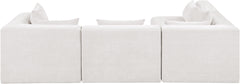 Newport Cream 114" Chenille Fabric Upholstered 4-Piece L Shaped Modular Sectional - Ornate Home