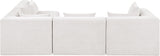Newport Cream 114" Chenille Fabric Upholstered 4-Piece L Shaped Modular Sectional - Ornate Home
