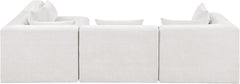 Newport Cream 114" Chenille Fabric Upholstered 4-Piece L Shaped Modular Sectional - Ornate Home