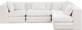 Newport Cream 114" Chenille Fabric Upholstered 4-Piece L Shaped Modular Sectional - Ornate Home