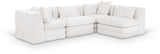Newport Cream 114" Chenille Fabric Upholstered 4-Piece L Shaped Modular Sectional - Ornate Home