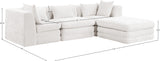 Newport Cream 114" Chenille Fabric Upholstered 4-Piece Modular Sectional - Ornate Home