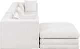 Newport Cream 114" Chenille Fabric Upholstered 4-Piece Modular Sectional - Ornate Home