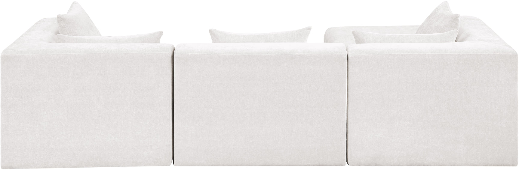 Newport Cream 114" Chenille Fabric Upholstered 4-Piece Modular Sectional - Ornate Home