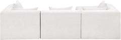 Newport Cream 114" Chenille Fabric Upholstered 4-Piece Modular Sectional - Ornate Home