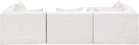 Newport Cream 114" Chenille Fabric Upholstered 4-Piece Modular Sectional - Ornate Home