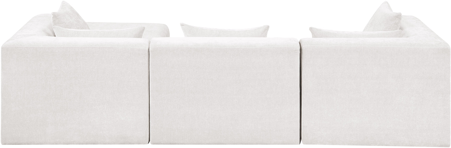Newport Cream 114" Chenille Fabric Upholstered 4-Piece Modular Sectional - Ornate Home