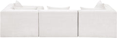 Newport Cream 114" Chenille Fabric Upholstered 4-Piece Modular Sectional - Ornate Home