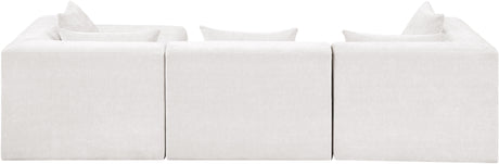 Newport Cream 114" Chenille Fabric Upholstered 4-Piece Modular Sectional - Ornate Home