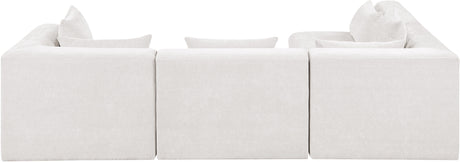 Newport Cream 114" Chenille Fabric Upholstered 4-Piece Modular Sectional - Ornate Home