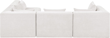 Newport Cream 114" Chenille Fabric Upholstered 4-Piece Modular Sectional - Ornate Home