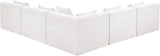 Newport Cream 114" Chenille Fabric Upholstered 5-Piece Armless Modular Sectional - Ornate Home