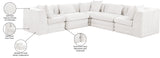 Newport Cream 114" Chenille Fabric Upholstered 5-Piece Modular Sectional - Ornate Home