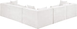 Newport Cream 114" Chenille Fabric Upholstered 5-Piece Modular Sectional - Ornate Home